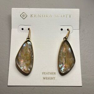 Kendra Scott Mckenna Drop Large Earrings White Abalone Gold